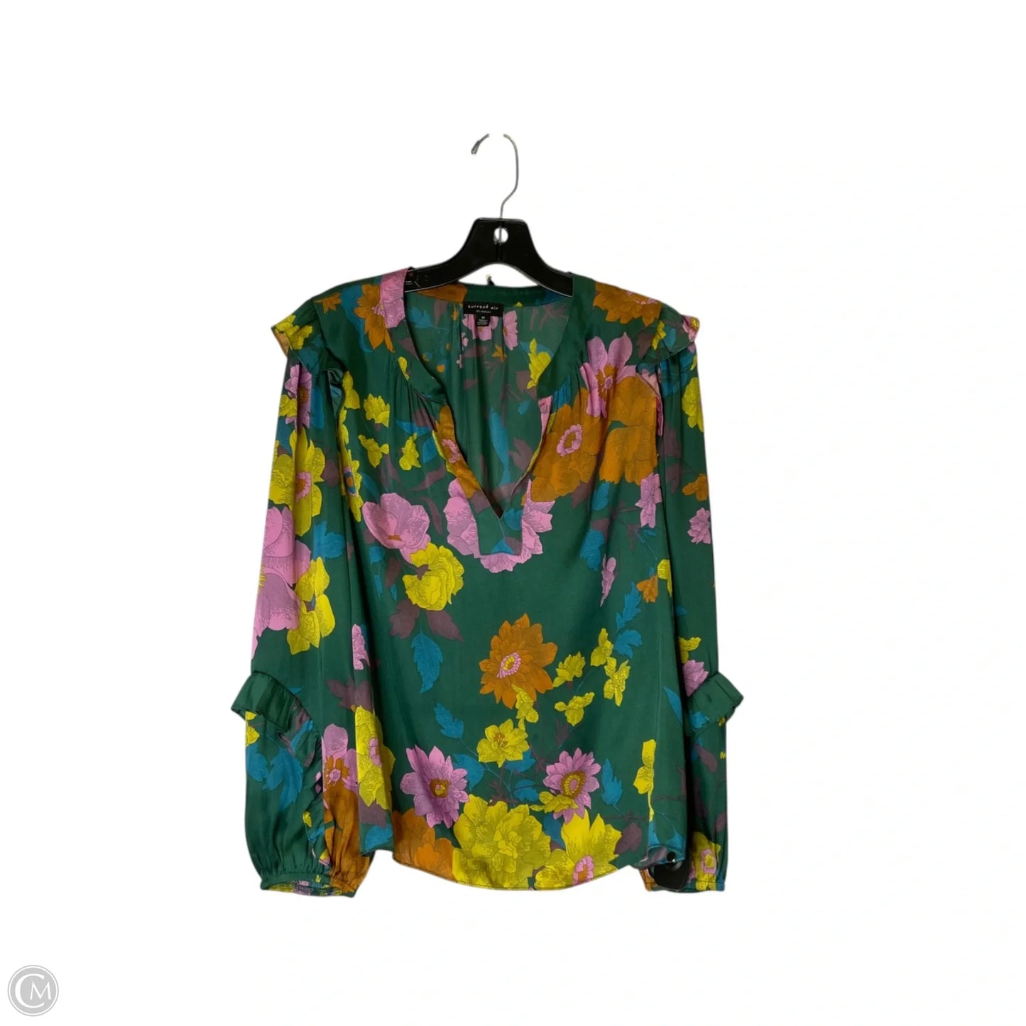 Top Long Sleeve By Current Air In Green, Size: M