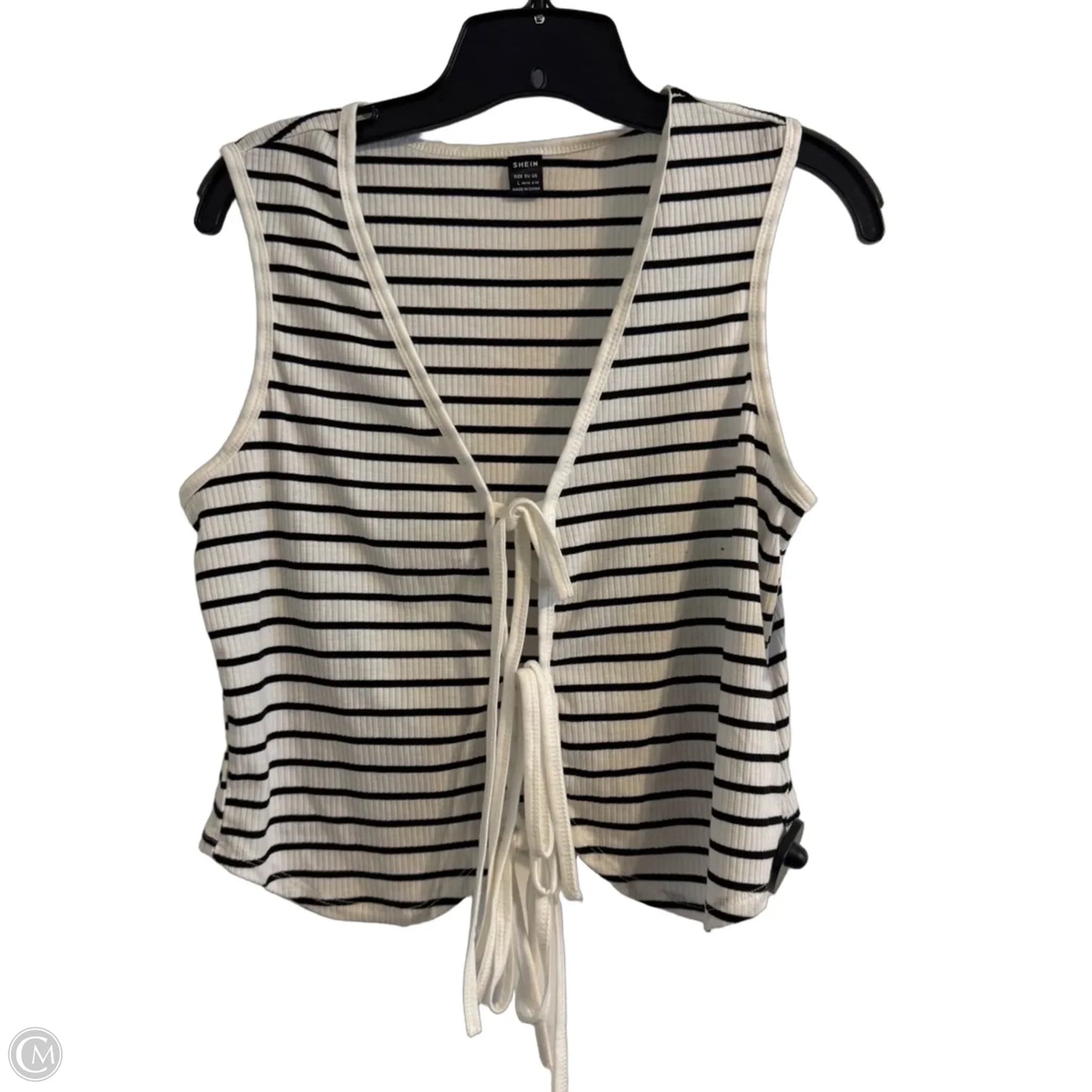 Top Sleeveless By Shein In Striped Pattern, Size: L