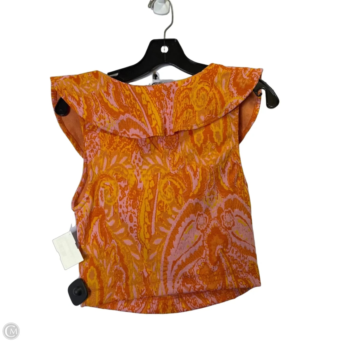 Top Sleeveless By Zara In Orange & Pink, Size: M