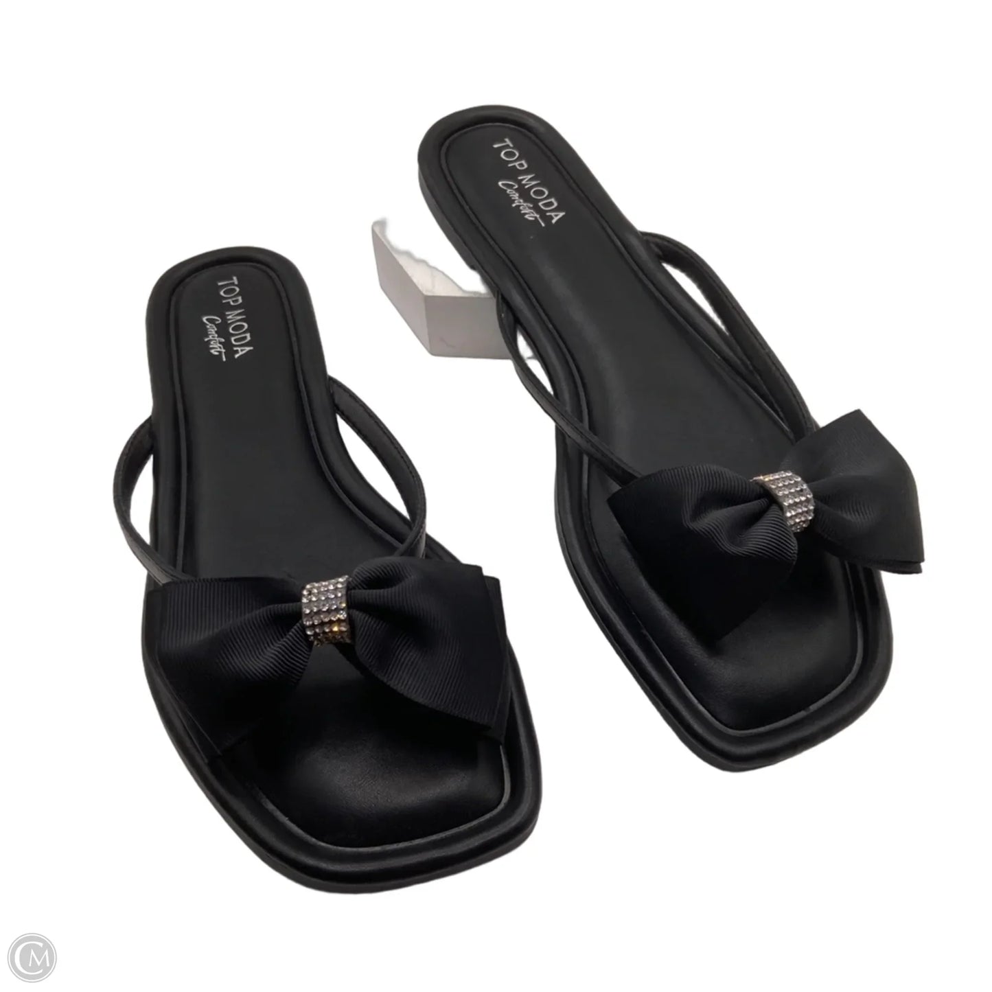 Sandals Flip Flops By Top Moda In Black, Size: 10