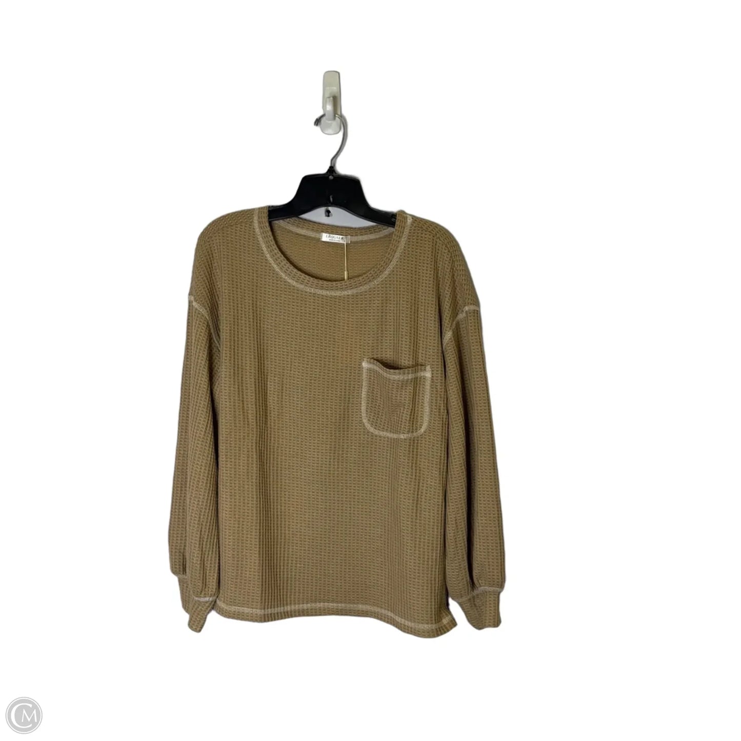 Top Long Sleeve Basic By Ekouaer In Brown, Size: M