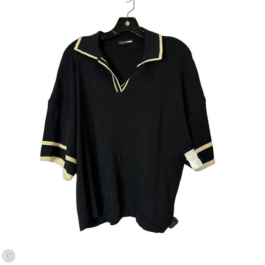 Top Short Sleeve By Fashion Nova In Black, Size: L
