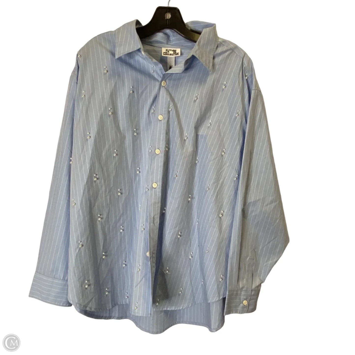 Top Long Sleeve By Future Collective In Blue, Size: L
