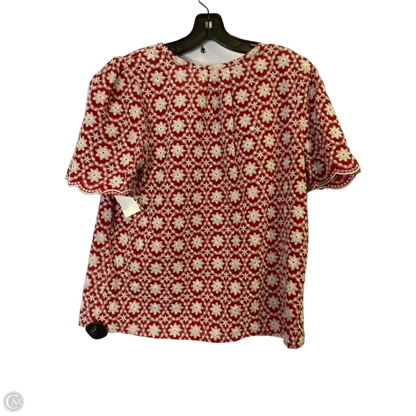 Top Short Sleeve By Loft In Red, Size: L
