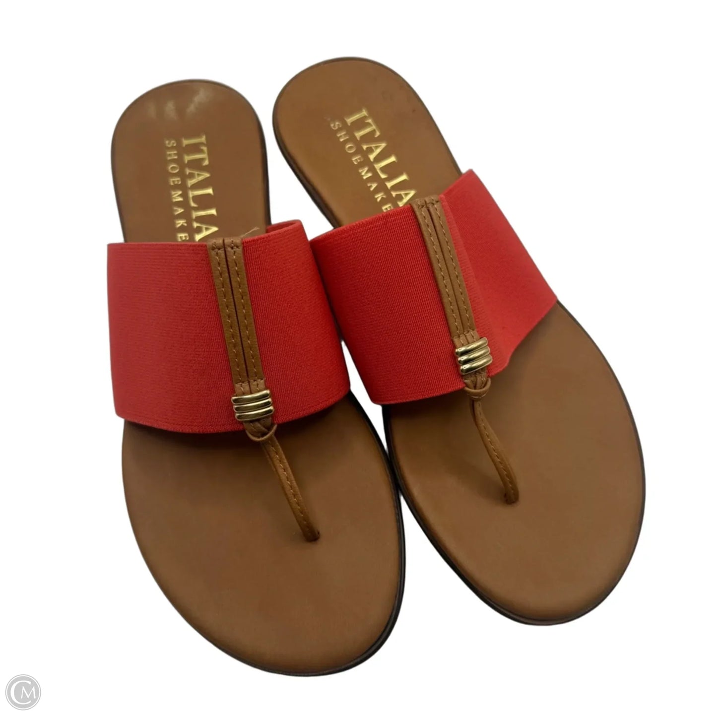Sandals Flats By Italian Shoemakers In Red, Size: 6