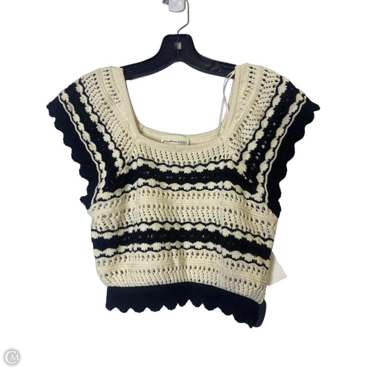Top Sleeveless By Freshman In Black & Cream, Size: M