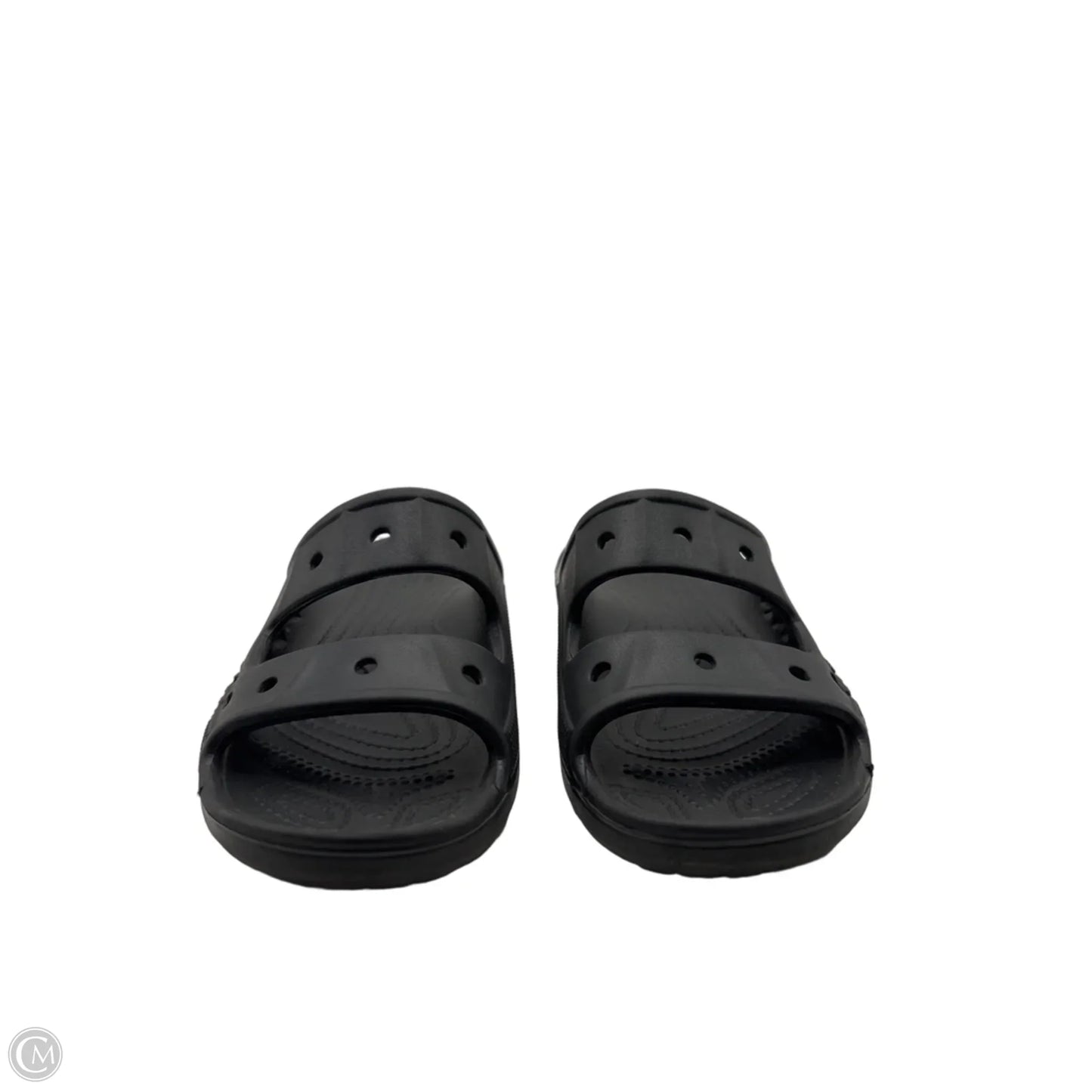 Sandals Flats By Crocs In Black, Size: 7