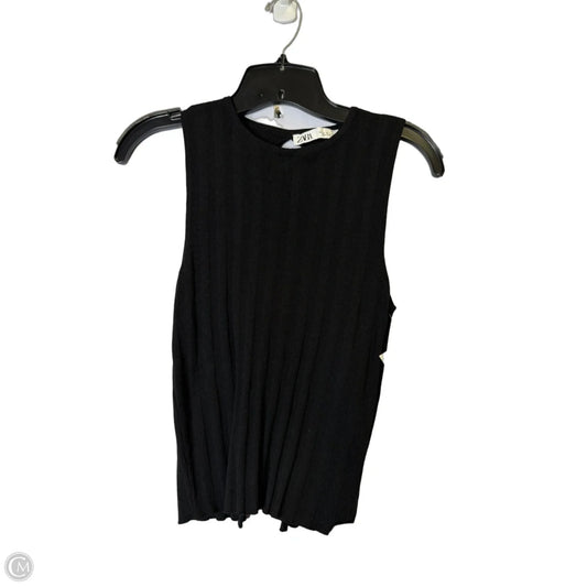 Top Sleeveless By Zara In Black, Size: S