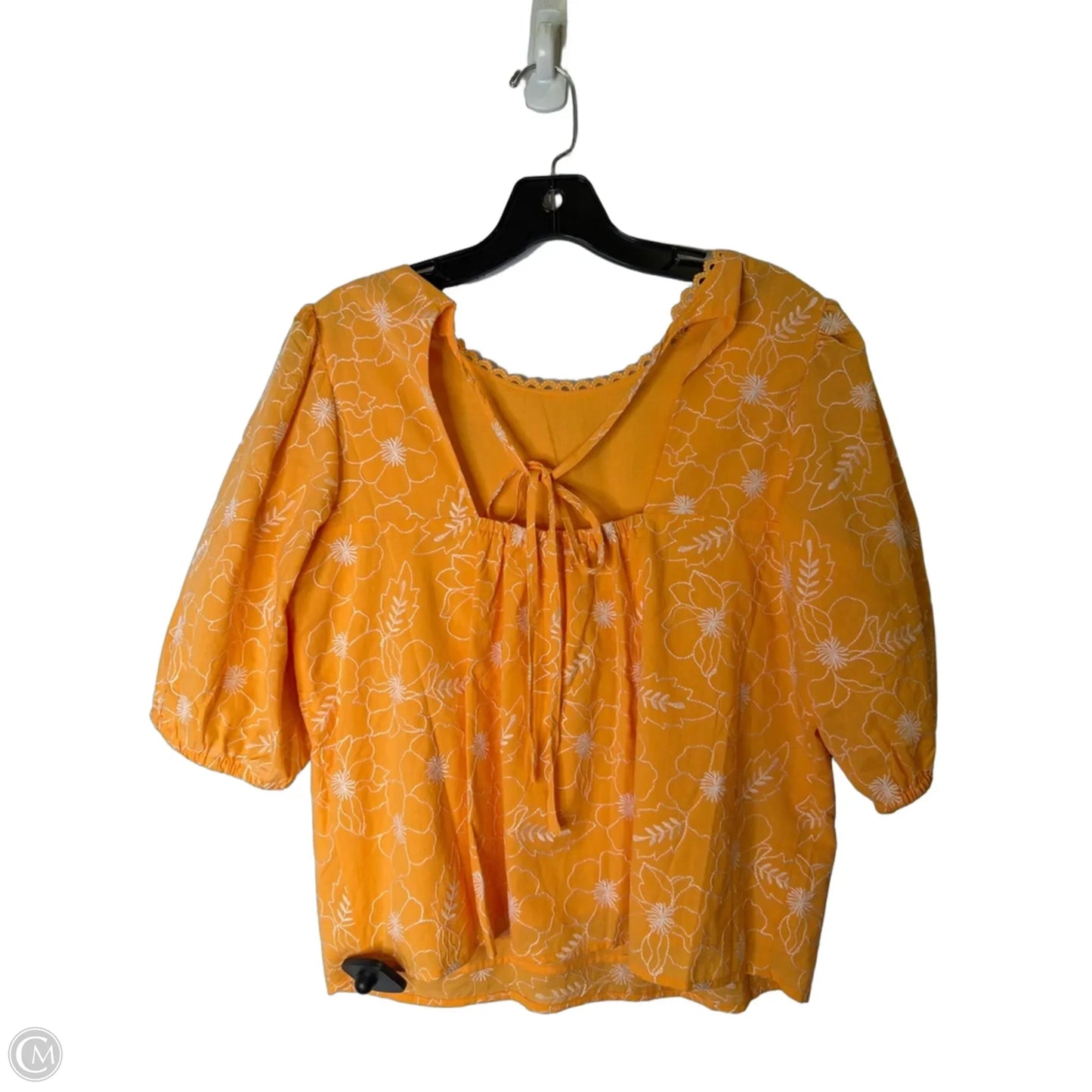 Top Short Sleeve By Loft In Orange, Size: S