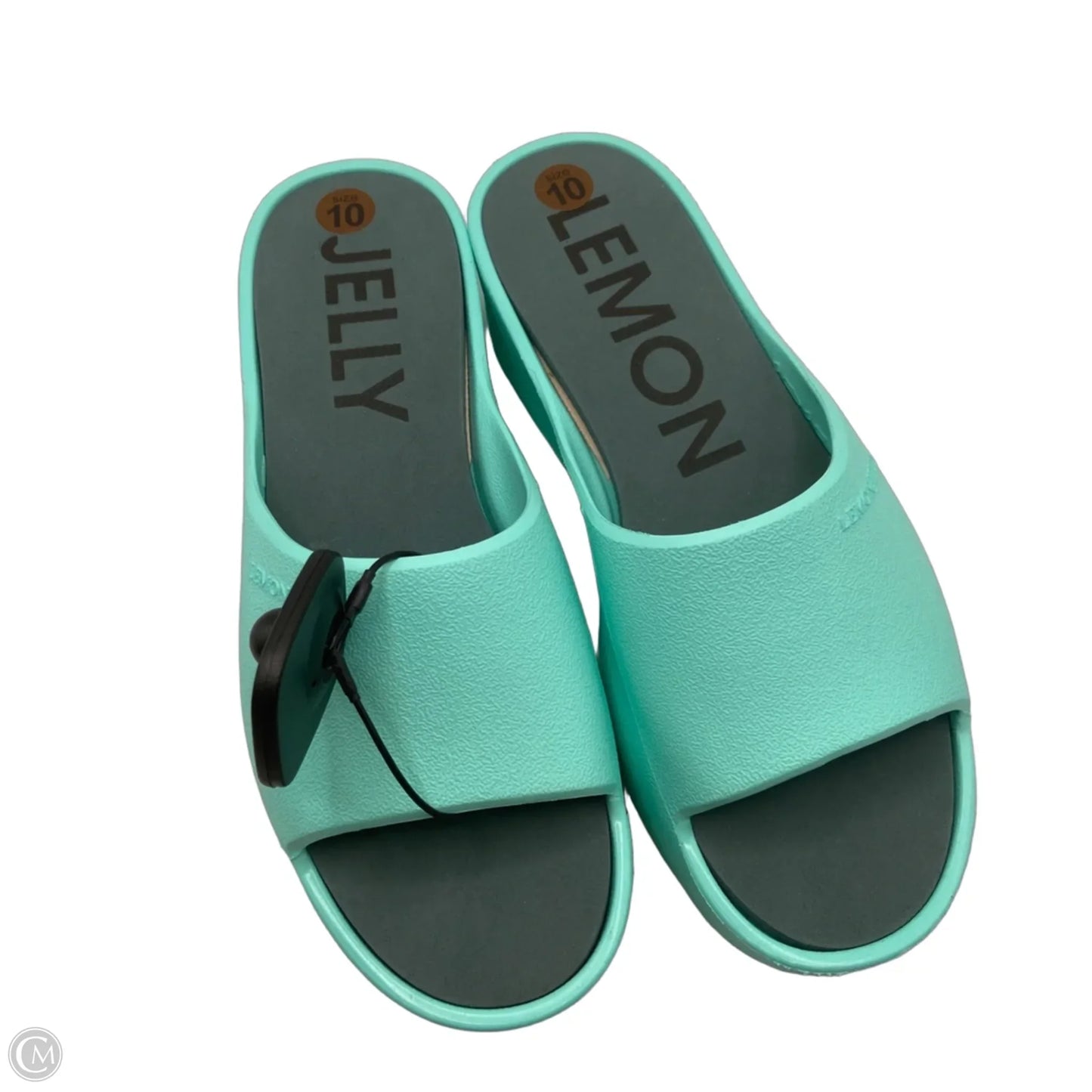 Sandals Heels Platform By Clothes Mentor In Teal, Size: 10
