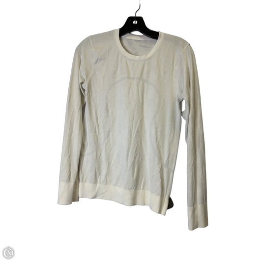 Athletic Top Long Sleeve Crewneck By Lululemon In White, Size: M