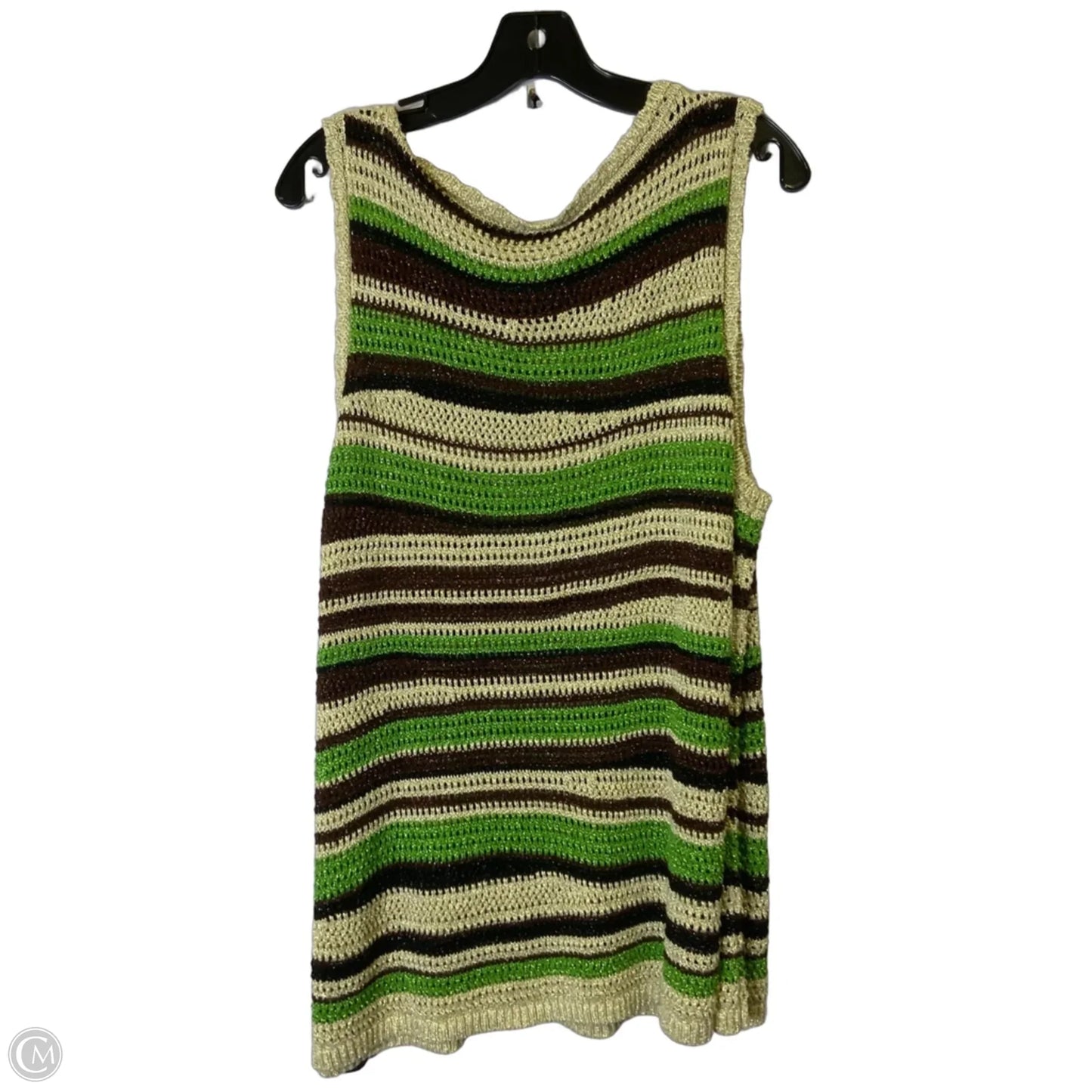 Top Sleeveless By Chicos In Green, Size: L