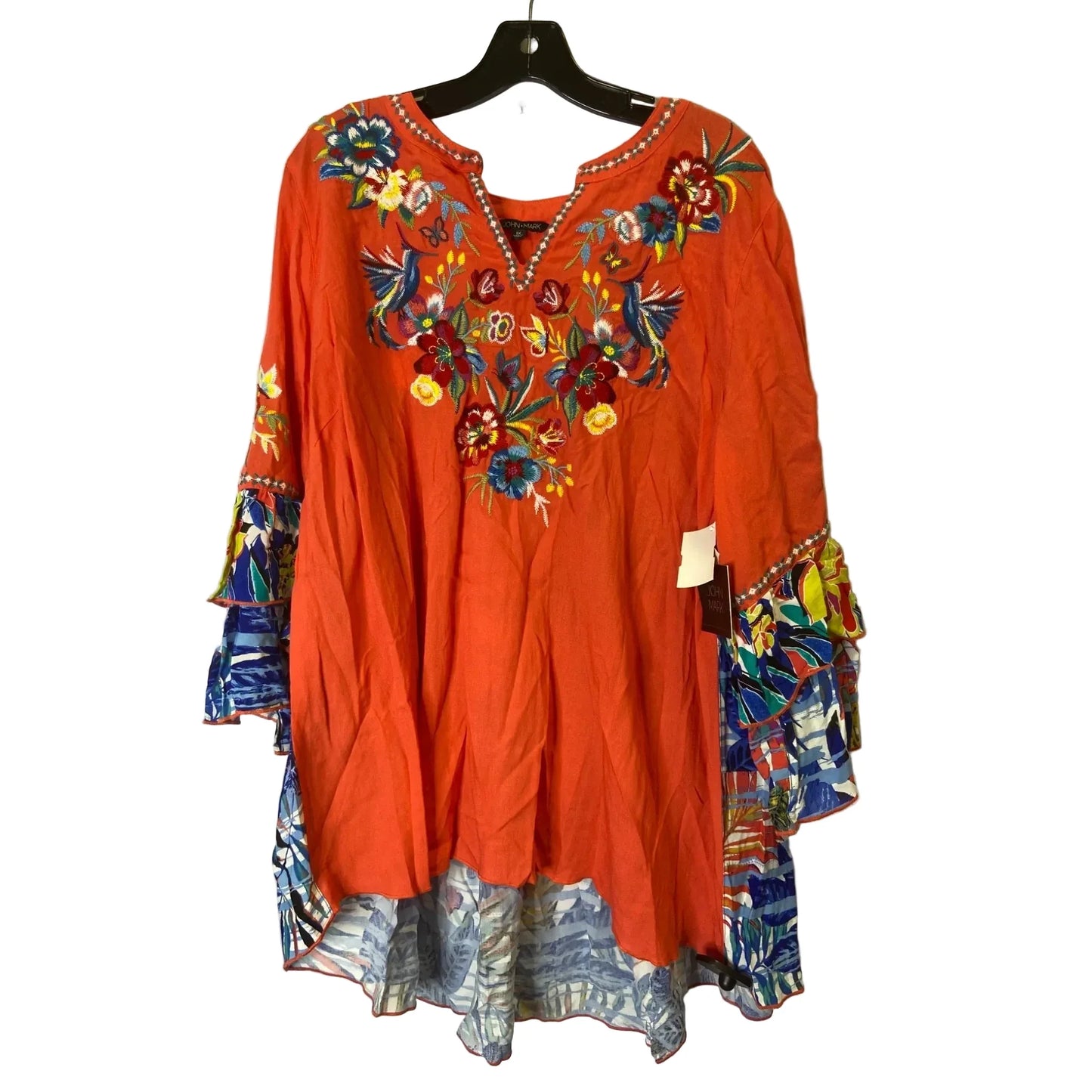Top Short Sleeve By John Mark In Orange, Size: 1x