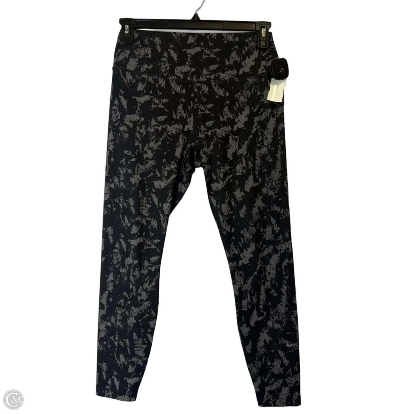 Athletic Leggings By Nike Apparel In Black & Grey, Size: L