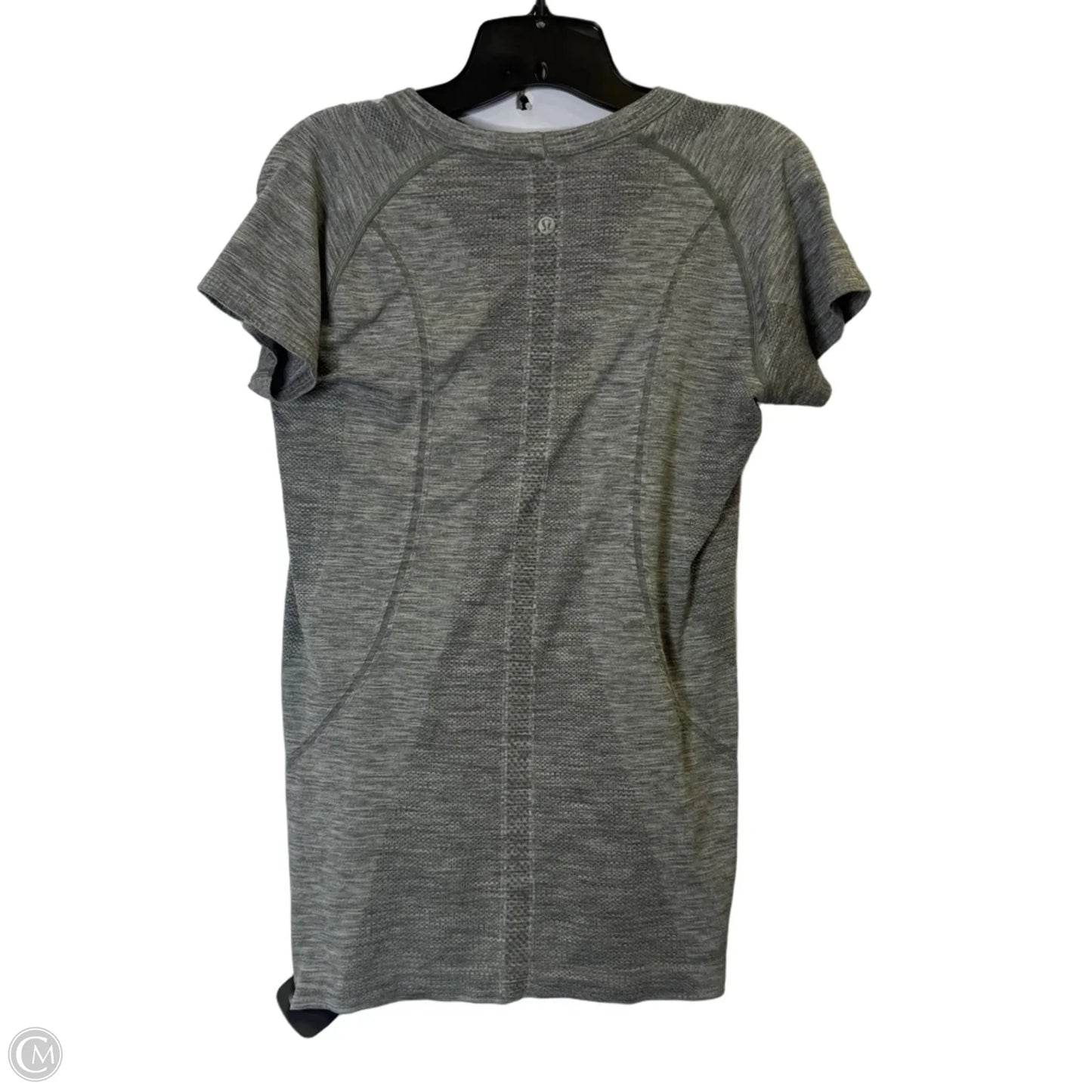 Athletic Top Short Sleeve By Lululemon In Grey, Size: M