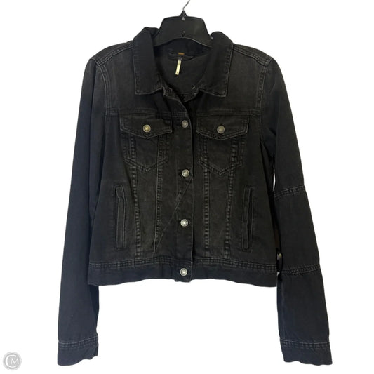 Jacket Denim By Free People In Black Denim, Size: M