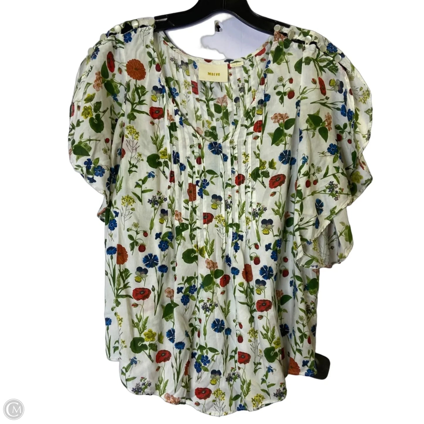 Blouse Short Sleeve By Maeve In Floral Print, Size: 4