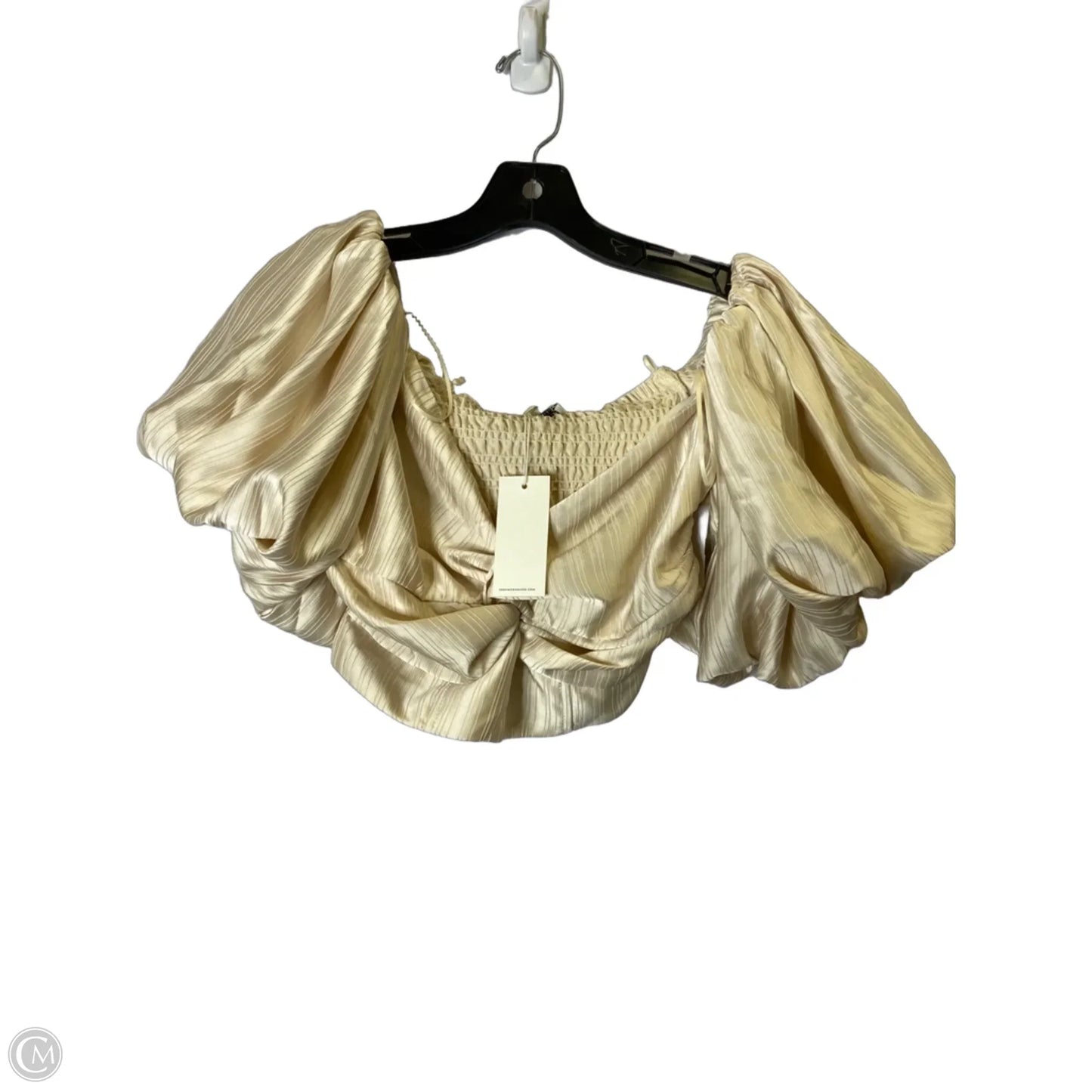 Blouse Short Sleeve By Moon River In Cream, Size: M