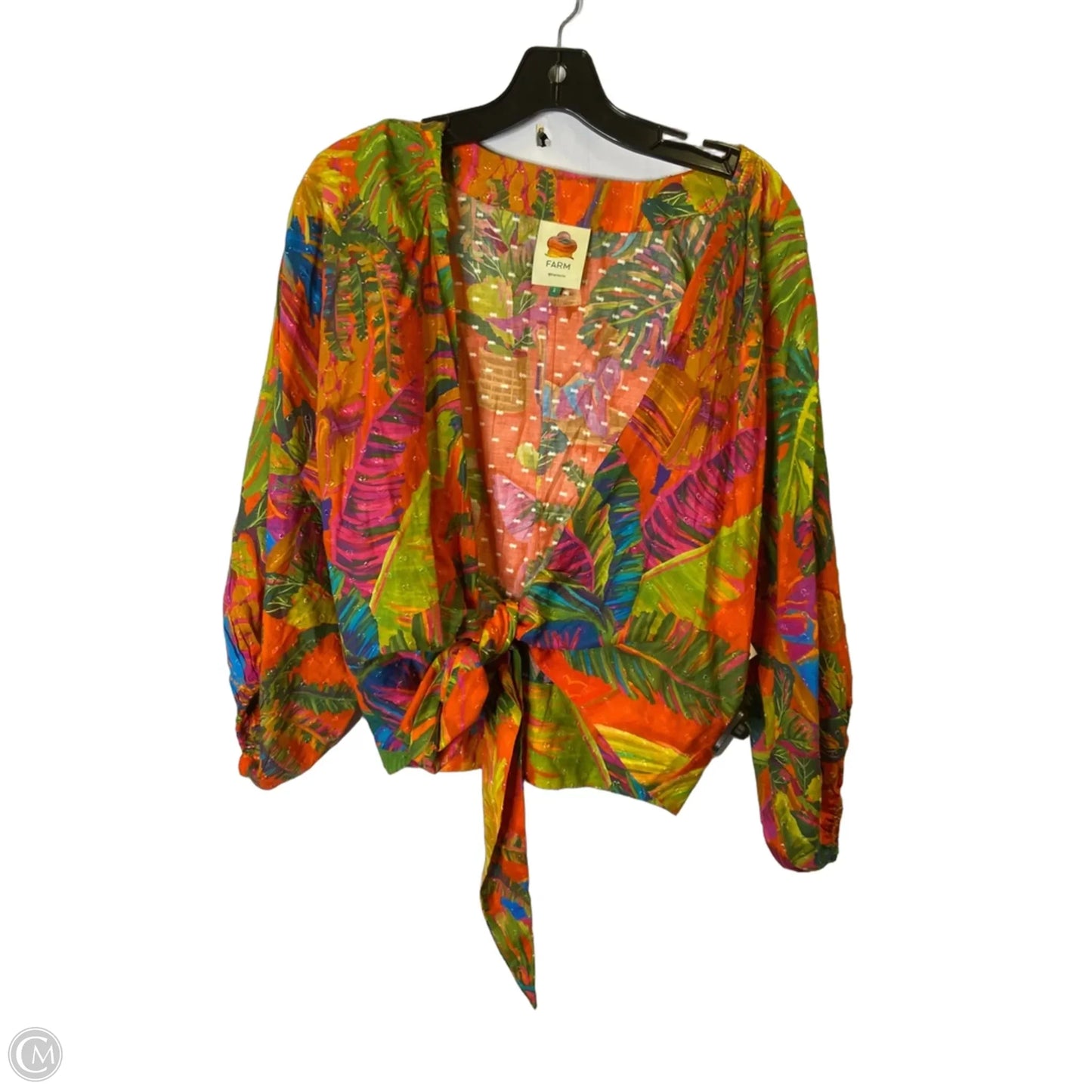 Top Long Sleeve By Farm Rio In Tropical Print, Size: S