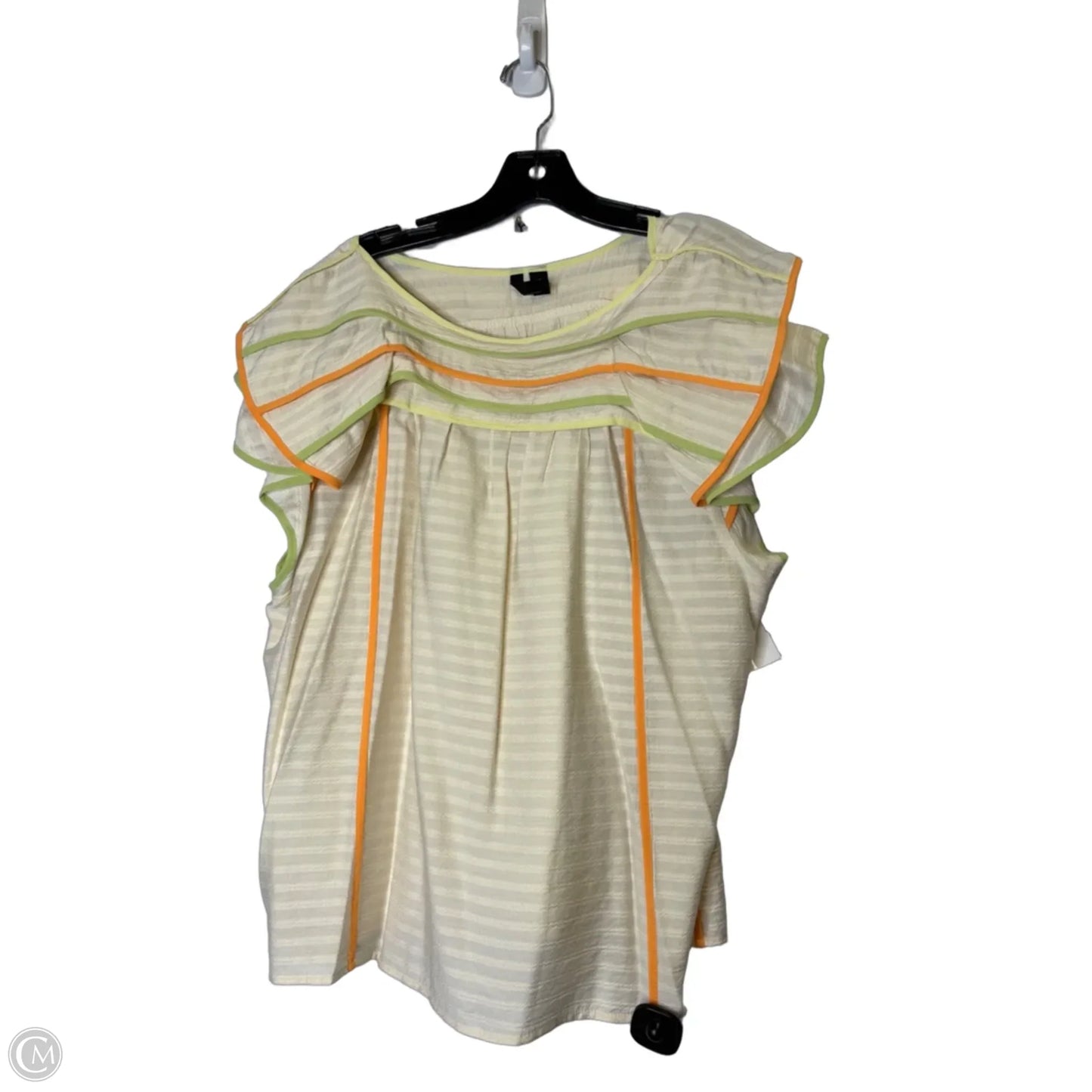 Top Short Sleeve By Versona In Cream, Size: Xl