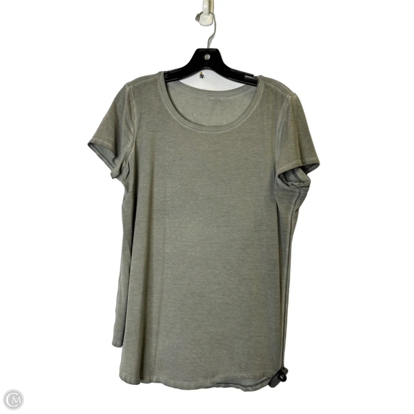 Athletic Top Short Sleeve By Lululemon In Grey, Size: M