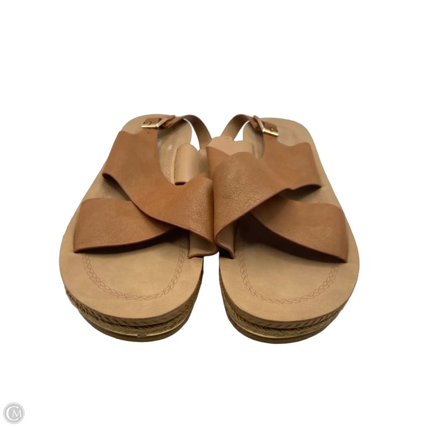 Sandals Heels Wedge By Clothes Mentor In Brown, Size: 10