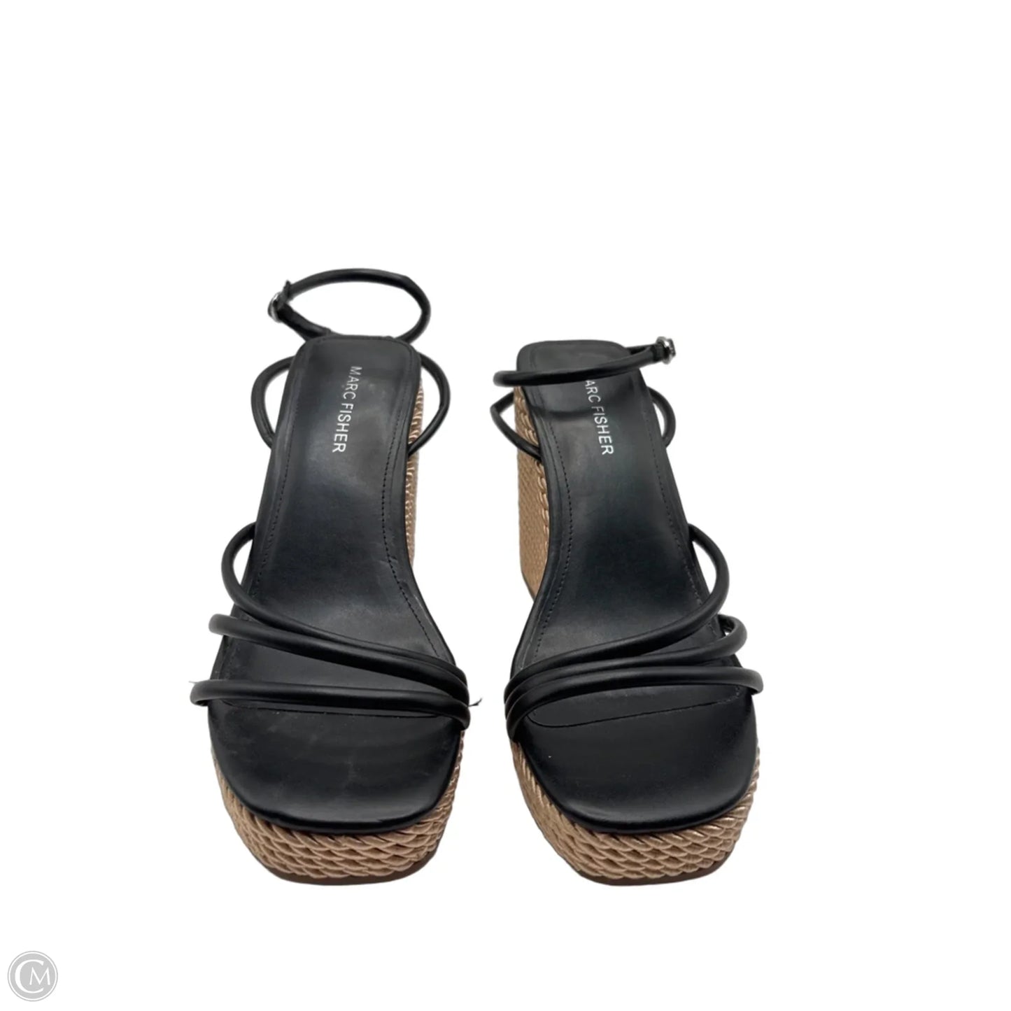 Sandals Heels Wedge By Marc Fisher In Black, Size: 8