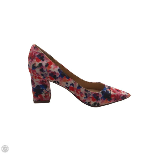 Shoes Heels Block By Just Fab In Floral Print, Size: 7.5