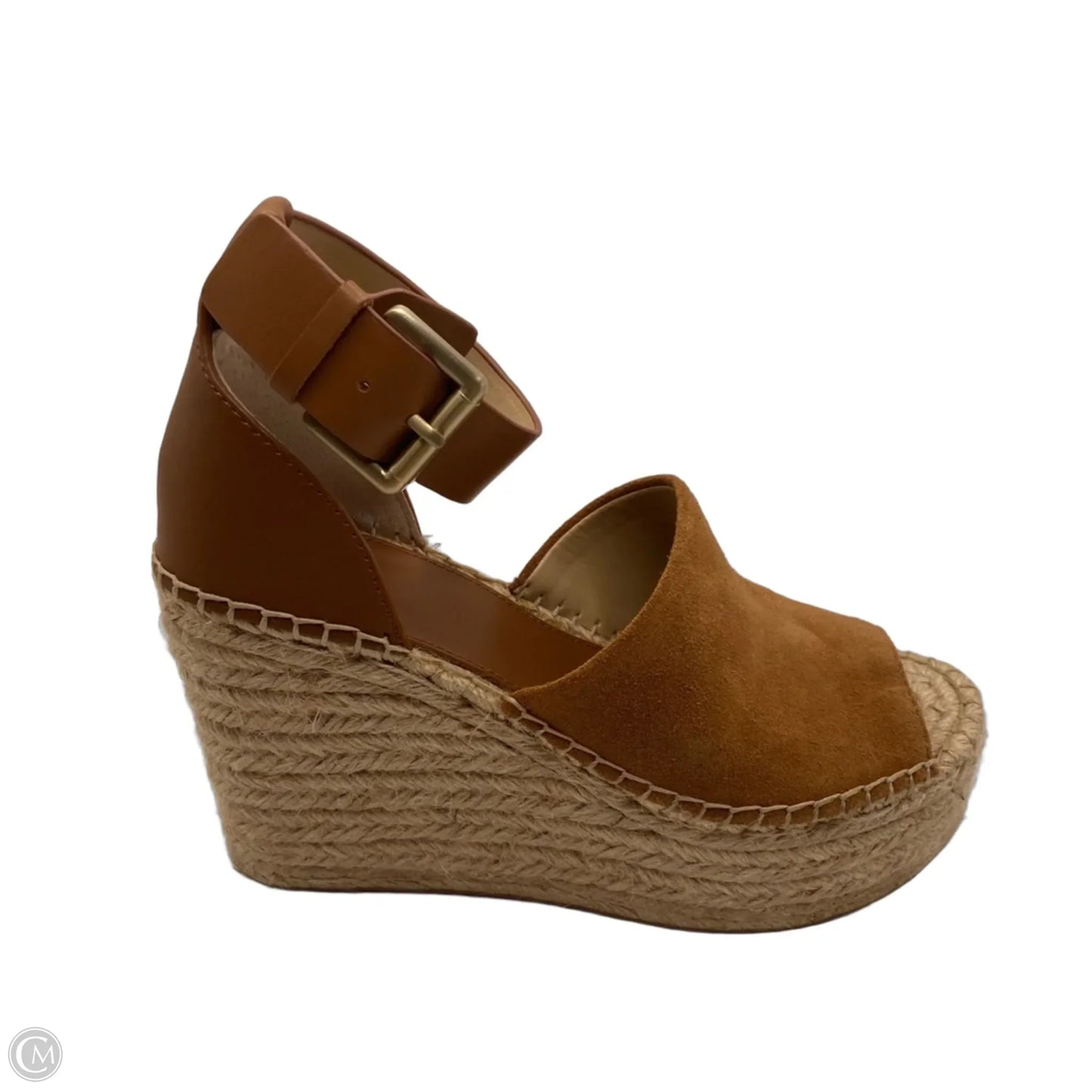 Sandals Heels Wedge By Marc Fisher In Brown, Size: 5.5