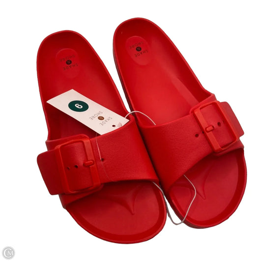 Sandals Flats By Shade & Shore In Red, Size: 9