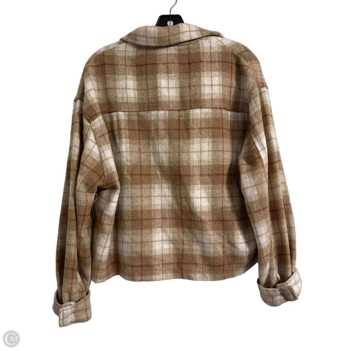 Jacket Shirt By Love Tree In Tan, Size: L