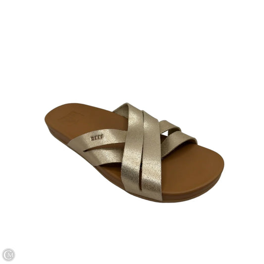 Sandals Flats By Reef In Gold, Size: 8