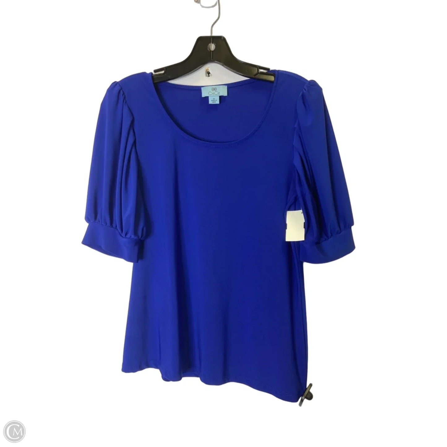 Blouse Short Sleeve By Cece In Blue, Size: M
