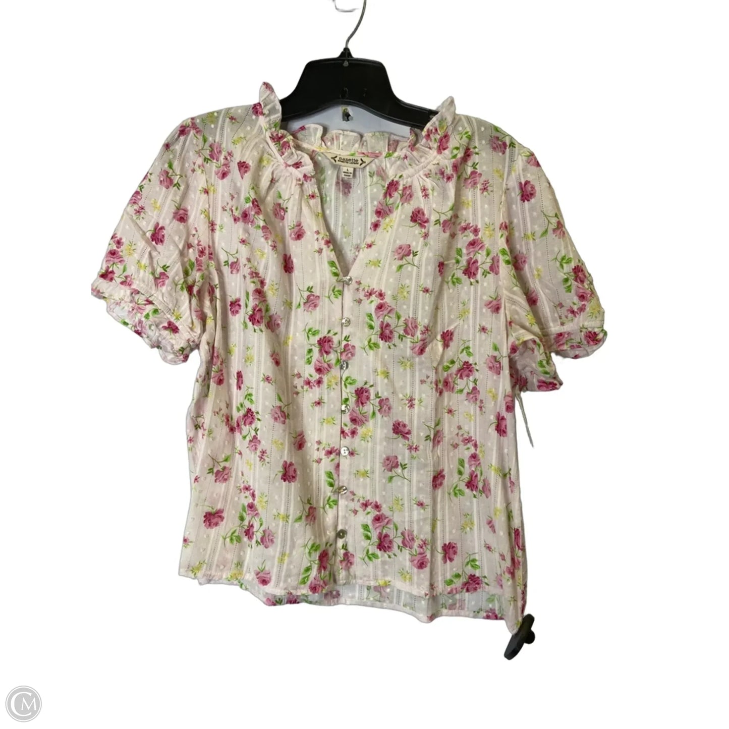 Top Short Sleeve By Nanette By Nanette Lepore In Floral Print, Size: L
