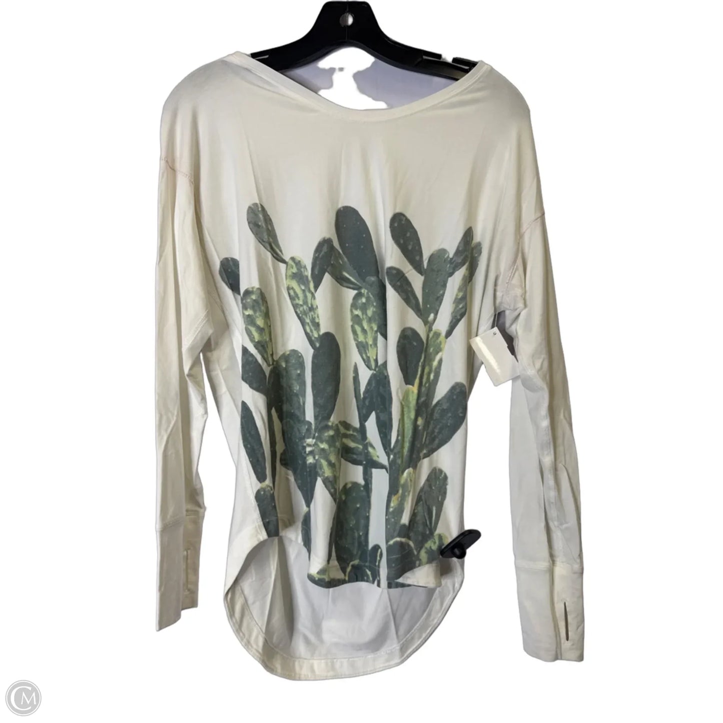 Athletic Top Long Sleeve Crewneck By Lululemon In White, Size: M