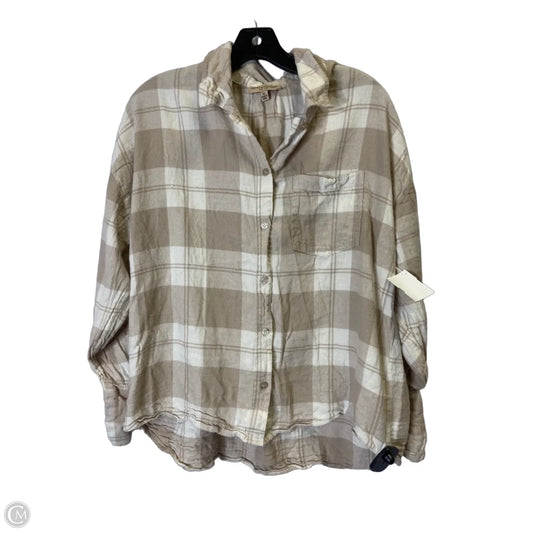 Top Long Sleeve By Clothes Mentor In Tan, Size: Xl