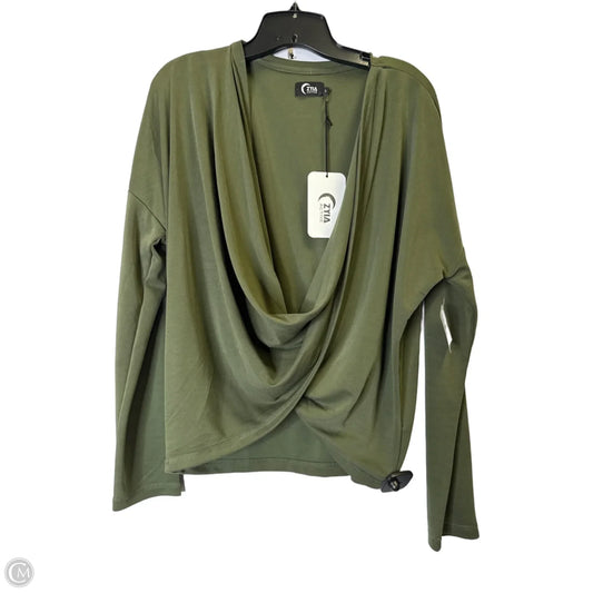 Top Long Sleeve By Zyia In Green, Size: L