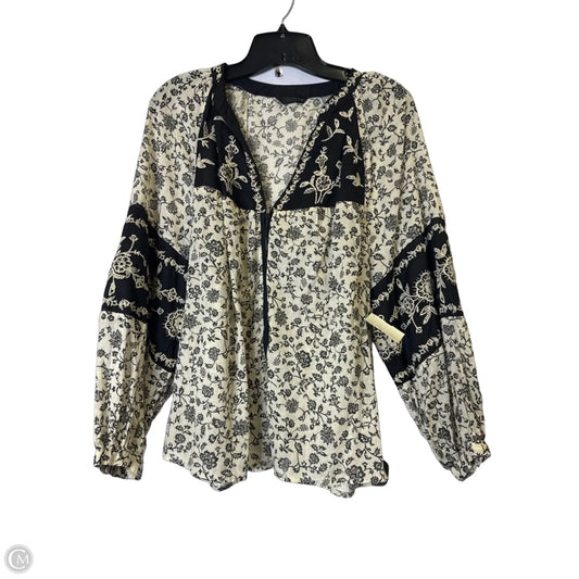 Top Long Sleeve By Zara In Cream, Size: S