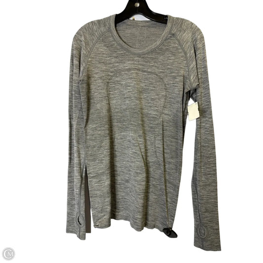 Athletic Top Long Sleeve Crewneck By Lululemon In Grey, Size: 8