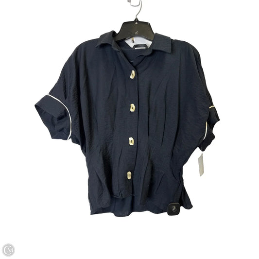 Top Short Sleeve By Zara In Navy, Size: M
