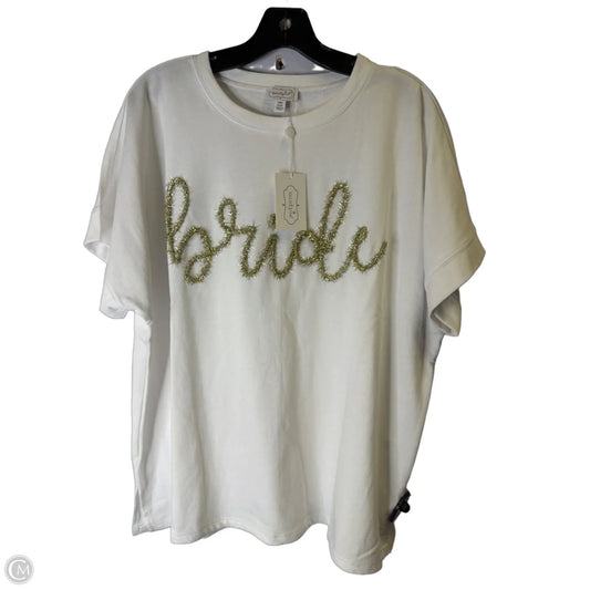Top Short Sleeve By Mudpie In White, Size: Osfm