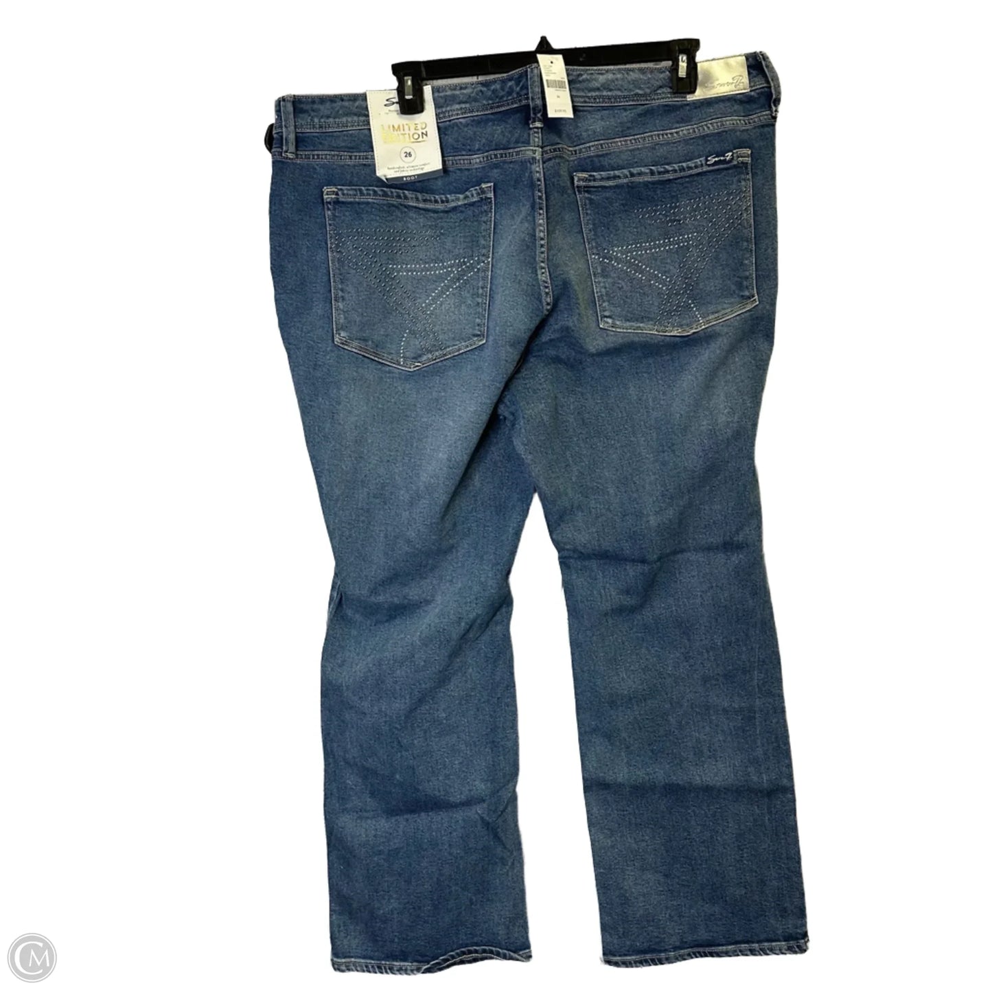 Jeans Boot Cut By Seven 7 In Blue Denim, Size: 26