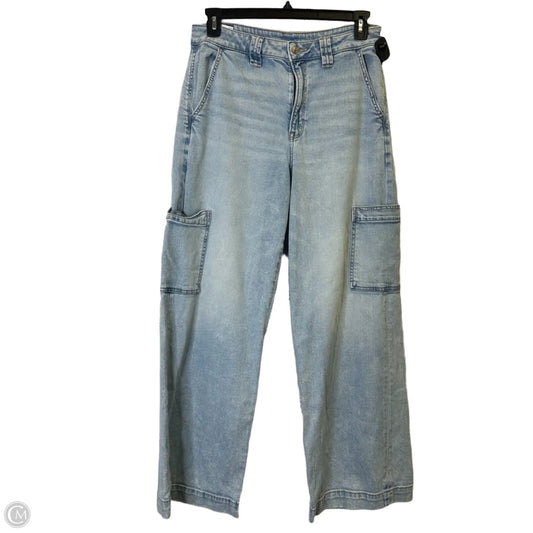 Jeans Wide Leg By American Eagle In Blue Denim, Size: 10