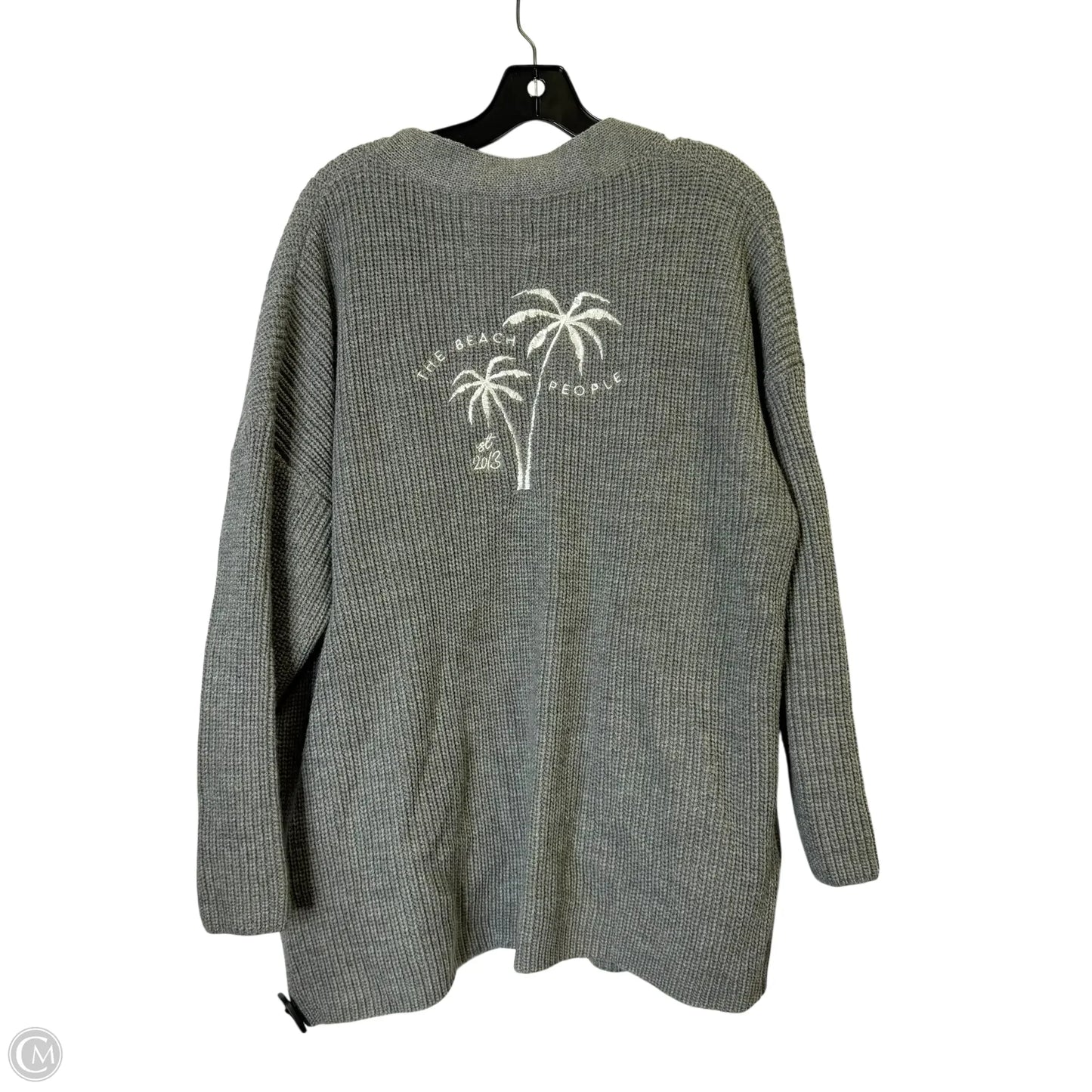 Sweater Cardigan By Clothes Mentor In Grey, Size: Xl