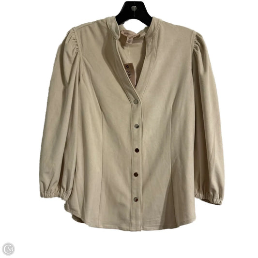 Top Long Sleeve By Philosophy In Cream, Size: S