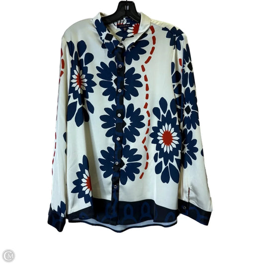 Top Long Sleeve By Skies Are Blue In Cream, Size: Xl