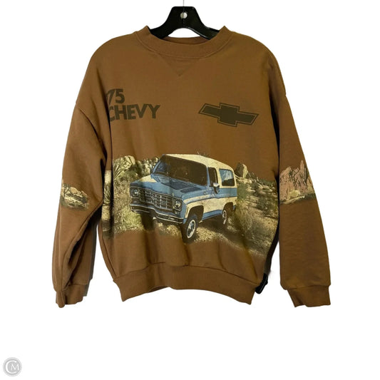 Sweatshirt Crewneck By Clothes Mentor In Brown, Size: Xxs