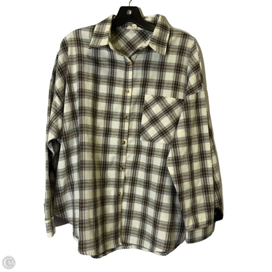 Top Long Sleeve Basic By Clothes Mentor In Plaid Pattern, Size: M