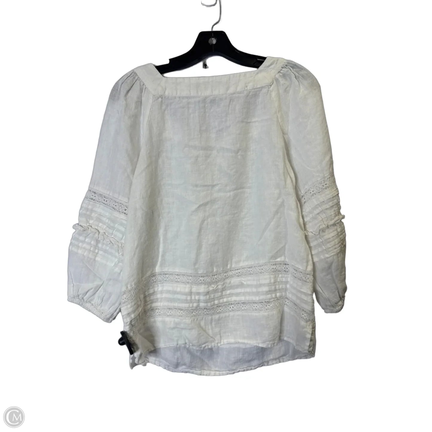 Top Long Sleeve By Lauren By Ralph Lauren In White, Size: S
