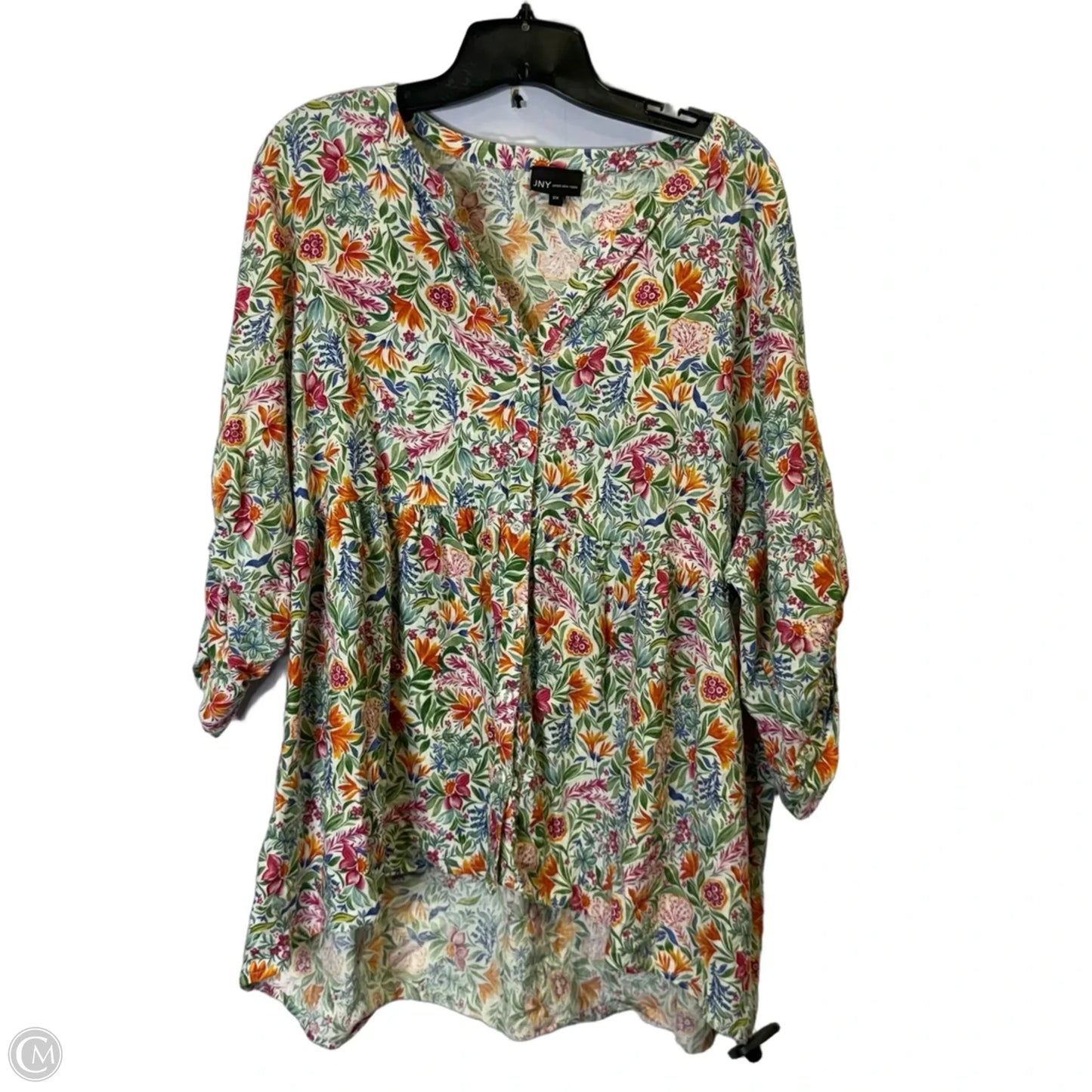 Top Short Sleeve By Clothes Mentor In Floral Print, Size: 2x